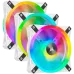 Corsair iCUE QL120 RGB 120mm PWM White Case Fan Triple Fan Kit with Lighting Node CORE