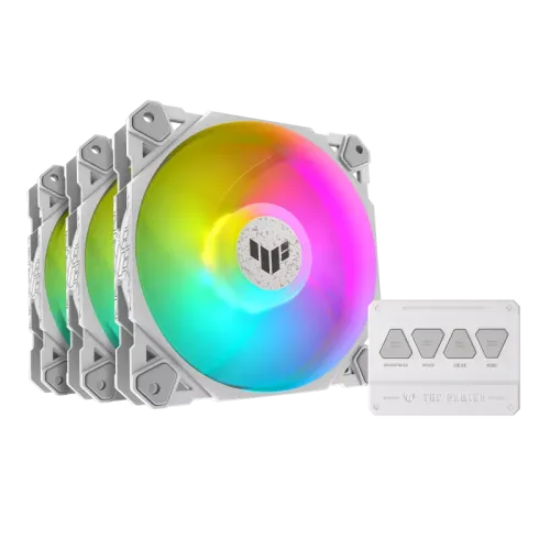 ASUS TUF Gaming TF120 ARGB White Triple Casing Fan Kit with ARGB Controller