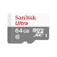 SanDisk Ultra 64GB Class-10 100mbps Micro SDXC UHS-I Memory Card (SDSQUNR-064G-GN3MN)