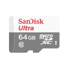 SanDisk Ultra 64GB Class-10 100mbps Micro SDXC UHS-I Memory Card (SDSQUNR-064G-GN3MN)
