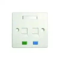 Dintek 1303-12010CH 2-Port Wall Plate with Shutter