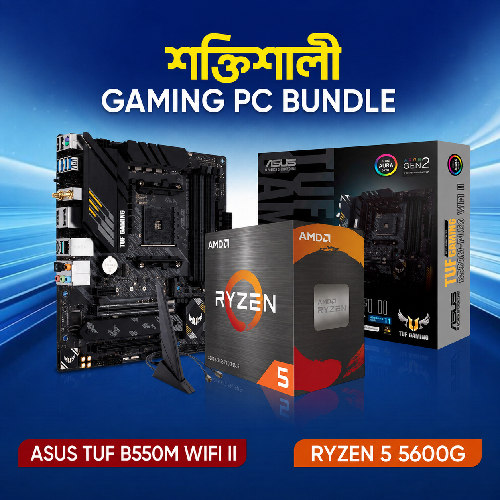 AMD Ryzen 5 5600G Processor And Asus TUF GAMING B550M Plus WIFI II Motherboard Combo