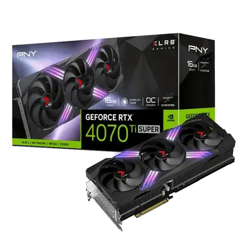 PNY GeForce RTX 4070 Ti SUPER 16GB XLR8 Gaming VERTO EPIC-X RGB Overclocked Triple Fan GDDR6X Graphics Card