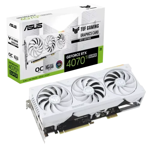 ASUS TUF Gaming GeForce RTX 4070 Ti SUPER BTF White OC Edition 16GB GDDR6X Graphics Card