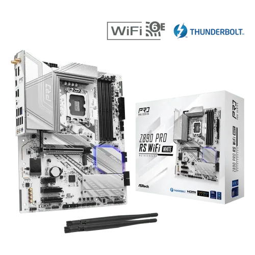 ASRock Z890 Pro RS WiFi White LGA1851 DDR5 ATX Motherboard