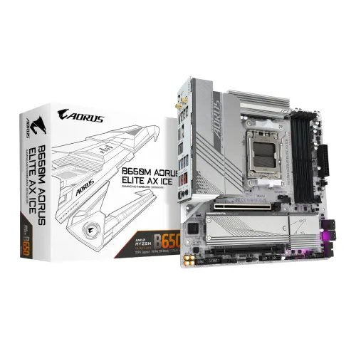 GIGABYTE B650M AORUS ELITE AX ICE DDR5 AMD AM5 mATX Motherboard